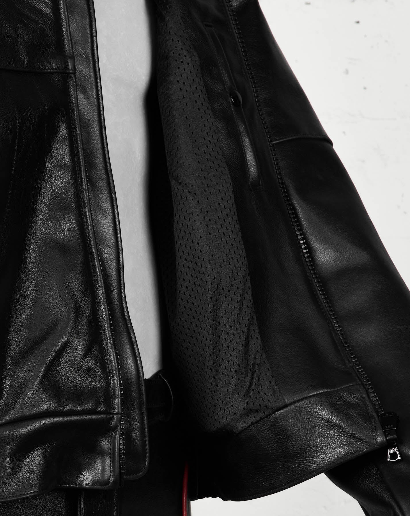 Jaron Baker Leather Jacket Studio Side Detail