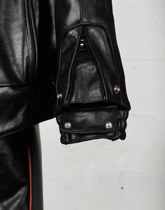 Jaron Baker Leather Jacket Studio Sleeve Pocket Detail