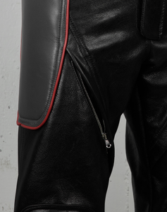 Jaron Baker Moto Pant Leather Studio Flat Lay Zipper Pocket Detail