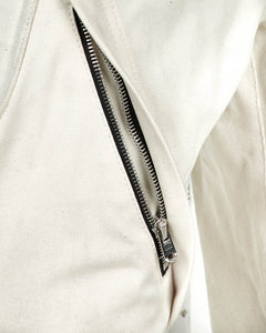 Jaron Baker Moto Pant White Flay Lay Zipper Detail